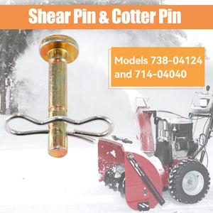 10 Sets of Shear Pins & Cotter Pins for Snowblower - 738-04124 and 714-04040 Replacement Shear Pin Kits Compatible with MTD Craftsman Cub Cadet Troy Bilt Snowblowers