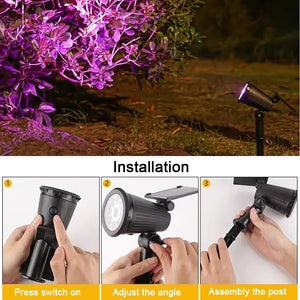 Led Solar Lights Outdoor Waterproof Solar Landscape Spotlight for Garden Lawn Yard Walkway