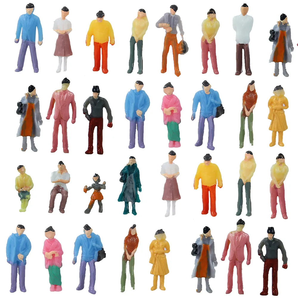 100pcs Miniature Figures 1:100/150/200 Scale | Painted Model People for ...