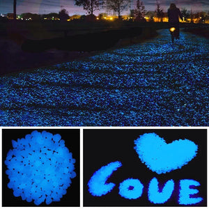 25/50/100pcs Glow in the Dark Garden Pebbles Rocks for Walkways Path Patio Lawn Garden Yard Aquarium Decor Luminous Stones