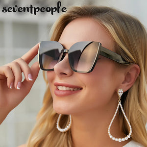 Oversized Cat Eye Sunglasses Women 2022 Luxury Brand Fashion Large Frame Square Sun Glasses for Men Retro Trendy Cateye Eyewear