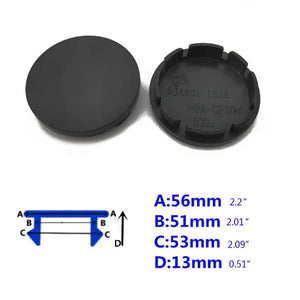 4pcs/Set 56mm Car Wheel Center Hub Caps Universal ABS Vehicle Tyre Tire Rim Cover Protector Decorations