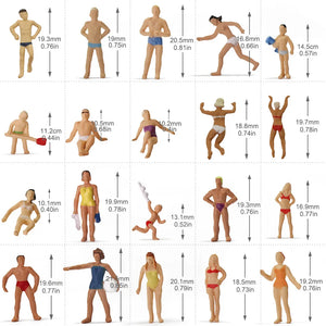 Evemodel 40pcs Different Poses HO Scale 1:87 Swimming Figures People Beach Scenery Layout Miniature P8720