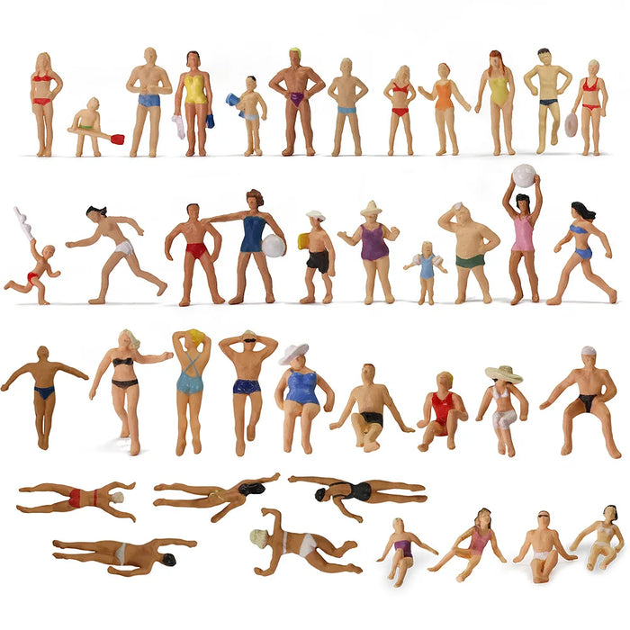 Evemodel 40pcs Different Poses HO Scale 1:87 Swimming Figures People Beach Scenery Layout Miniature P8720