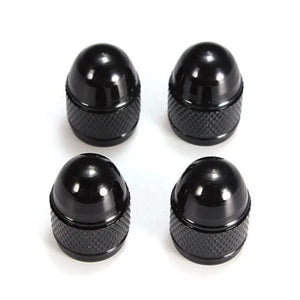 4pcs Black Aluminum Nipple Caps Bullet Car Truck Air Port Cover Tire Rim Valve Wheel Stem Cap Exterior Parts Car Accessories