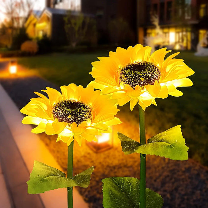 1pc Solar Sunflower Light Solar Garden Lawn Light Outdoor Waterproof Yard Garden Lawn Porch Walkway Decoration LED Solar Lamp