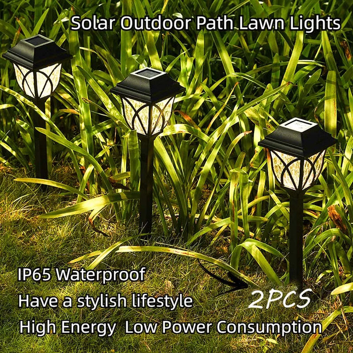 2PCS LED Solar Pathway Lawn Light Outdoor IP65 Waterproof Solar Lamp Decoration For Garden Walkway Path Driveway Patio Yard Lawn