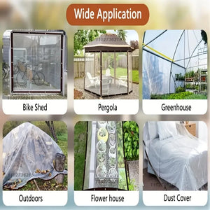 Thicken Transparent Waterproof Tarpaulin Garden Rainproof Clear Poly Tarp Plant Cover Insulation Shed Cloth with Grommets