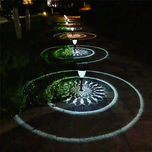 Circle Shadow Garden Light Outdoor Solar Lamp Lawn Courtyard Landscape Ground Patio Yard Driveway Waterproof Solar Pathway Light