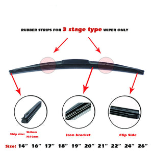 Car Wiper Blade Elastic band Windscreen Vehicle Insert Rubber Strip Refill 8mm 14"16"17"18"19"20"21"22"24"26"28" Accessorie 1pcs