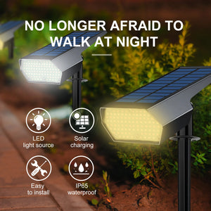 92 LED Solar Lawn Lights Landscape Spotlights Garden Solar Spot Lights Bright Warm/White 2 Lighting Color Adjustable Walkway