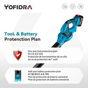 Yofidra 2000W Electric Blower For Efficient Cordless Leaf Snow Dust Blowing Blower Garden Cleaning Tool For Makita 18V Battery