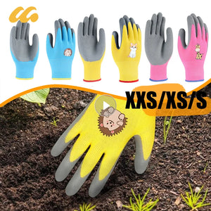 Kids Durable Waterproof Garden Work Gloves Non-Slip Children Safety Yard Work Gloves Portable Garden Supplies Gardening Gloves