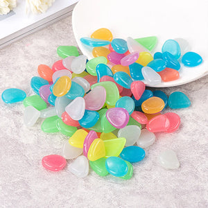 10pcs/lot Luminous Pebbles Rocks Garden Ornaments Stone Glow In The Dark GardenFor Walkways Fish Tank Decorations