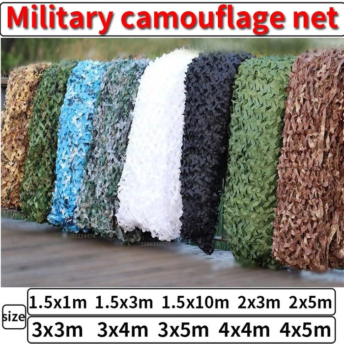 Reinforced camouflage mesh 1.5x5m 1.5x10m 3x4m 4x5m Beach pavilion garden awning camouflage canvas mesh 7 colors