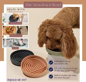 Pet supplies Slow Food  Bowl Cat Anti-Knockover Anti-Slip Food Bowl Puppy Anti-choking Silicone Toy Food Plate