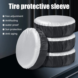 4PCS Car Spare Tire Cover Case Polyester Auto Wheel Tire Storage Bags Vehicle Tyre Accessories Dust-proof Protector Styling