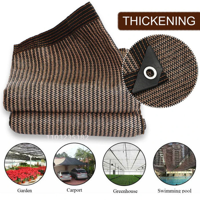 UV resistant sunshade net, outdoor sunshade sail, outdoor sunshade, garden terrace, swimming pool, car cover, coffee color