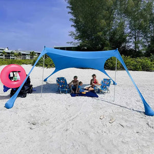 Family Beach Awning 2.1M*1.5M Ultralight Sun Shade Tent Outdoor Waterproof UV Resistant Patio Shade Canopy Beach Sun Shade