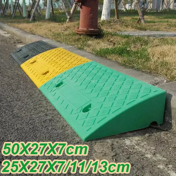 Car Threshold Ramp Plastic Portable Curb Ramp With Textured Surface For 6-8CM Height Steps For Driveway Loading Dock Sidewalk