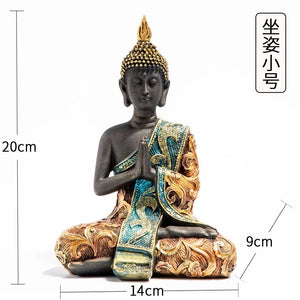 Large Buddha Statue Thailand Buda Buddha Sculpture Green Resin Handmade Buddhism Hindu Fengshui Figurine Meditation Home Decor