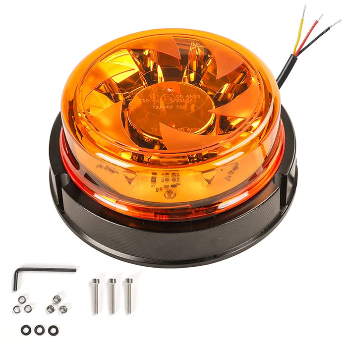 12v-24v Emergency traffice Lights Vehicles Amber LED Strobe Warning lights with Mount Cars Truck Tractors Snow Plow Constructio