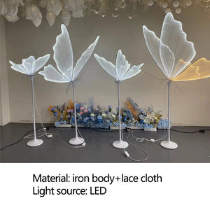 Wedding Floor Light Butterflies LED Lace Lamp Romantic Creative Hanging Butterfly Lamps Road Load Walkway on Party Stage Lights.