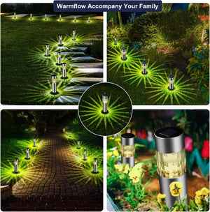 Solar Garden Light Solar Stainless Steel Garden Path Light Outdoor Landscape Light Gate Column Patio Yard Driveway Lawn Lamp