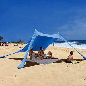 Family Beach Awning 2.1M*1.5M Ultralight Sun Shade Tent Outdoor Waterproof UV Resistant Patio Shade Canopy Beach Sun Shade