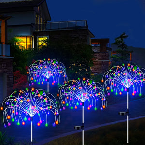 Solar LED Pathway Lights Outdoor Waterproof Garden Decor Firework Fairy Solar Lawn Lamp For Patio Walkway Yard