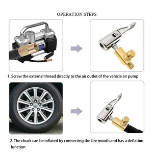 Car Tire Nozzle Clamp Portable Inflatable Pump Connector for Tyre Air Chuck Compressor Hose Repair Valve Adapter Clip