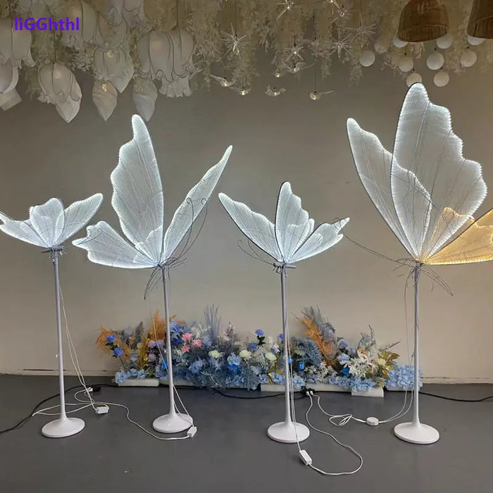 Wedding Floor Light Butterflies LED Lace Lamp Romantic Creative Hanging Butterfly Lamps Road Load Walkway on Party Stage Lights.