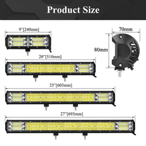 VISORAK 3 Rows 9" 21" 23" 27" Inch Work Lamp Truck 12V 24V Offroad LED Light Bar for SUV ATV Snow Plow 4x4 4WD UTV Lada Niva