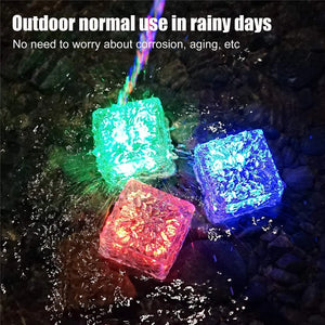 Solar Garden Lights Outdoor Paver Square Brick Ice Cube Sunlight Patio Walkway Pathway Step Solar Lamp Christmas Holiday Decor