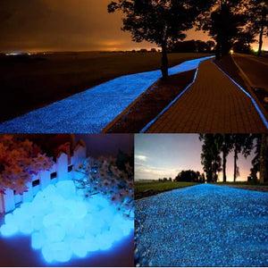 10pcs/lot Luminous Pebbles Rocks Garden Ornaments Stone Glow In The Dark GardenFor Walkways Fish Tank Decorations