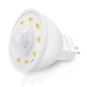 MR16 PIR Motion&Night Light Sensor LED Bulb 3.5W Equivalent 50W 500lm White 6000K Stairs Garage Corridor Walkway Hallway 2Pack