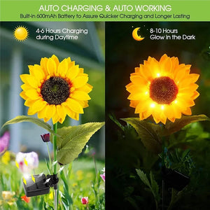 1pc Solar Sunflower Light Solar Garden Lawn Light Outdoor Waterproof Yard Garden Lawn Porch Walkway Decoration LED Solar Lamp