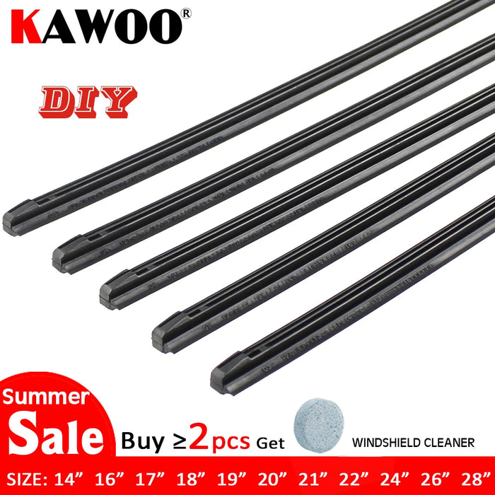 KAWOO Car Vehicle Insert Rubber Strip Wiper Blade (Refill) 8mm Soft 14" 16" 17" 18" 19" 20" 21" 22" 24" 26" 28" 1pcs Accessories