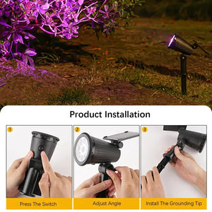 9 LED Solar Spotlights,Outdoor IP65 Waterproof,Spot Lights,Brightness Adjustable for Garden Backyard Driveway Patio Law Decor