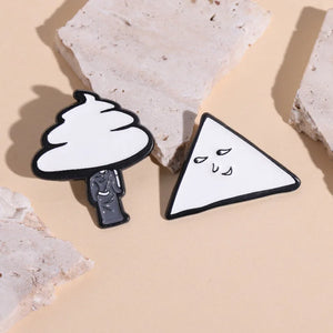 black white people bird Enamel Pin Cute Anime Badges Brooch for Clothes Backpack Hat Fashion Jewelry Accessories Kids Gifts