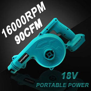 Adjustable Cordless Leaf Blower Electric Air Blower Computer Dust Collector Snow Blowing Garden Tool Fit Makita 18V Battery