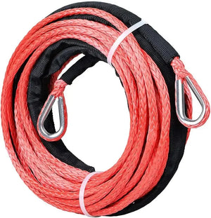 50ft 1/4" Synthetic Winch Rope Extension 39" Rock Guard for Off-Road Recovery Car ATV UTV Snow Plow