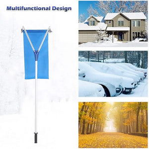 193-650cm Roof Snow Rake 30 Degrees Telescopic Snows Removal System Cloth Adjustable Slip-proof Rod Roof Rake For Removing Snow