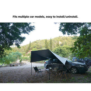 Car side Awning Tent Black Coating Tarp 2x3 Outdoor Waterproof Camping Black Coated Car Rear Shelter SUV Self-driving Supplies