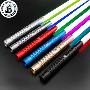 TXQSABER RGB Pixel Smooth Swing Lightsaber Metal Handle Heavy Dueling Colors Change Force Sounds Blaster Laser Sword Kids Toys