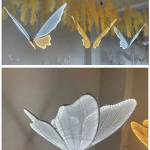 Wedding Ceiling Light Butterflies LED Lace Lamp Romantic Creative Hanging Butterfly Road Load Walkway on Party Stage Lights.