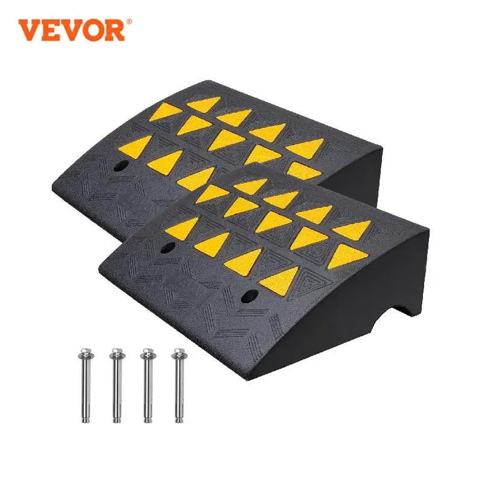 VEVOR 1/2 Pack Rubber Curb Ramp Rise Heavy Duty Threshold Driveway Ramps with Stable Structure for Car Wheelchairs Motorcycles