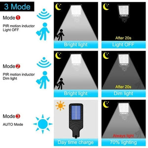 Solar Street Lights Outdoor Solar Lamp With 3 Light Mode Waterproof Motion Sensor Security Lighting for Garden Patio Path Yard