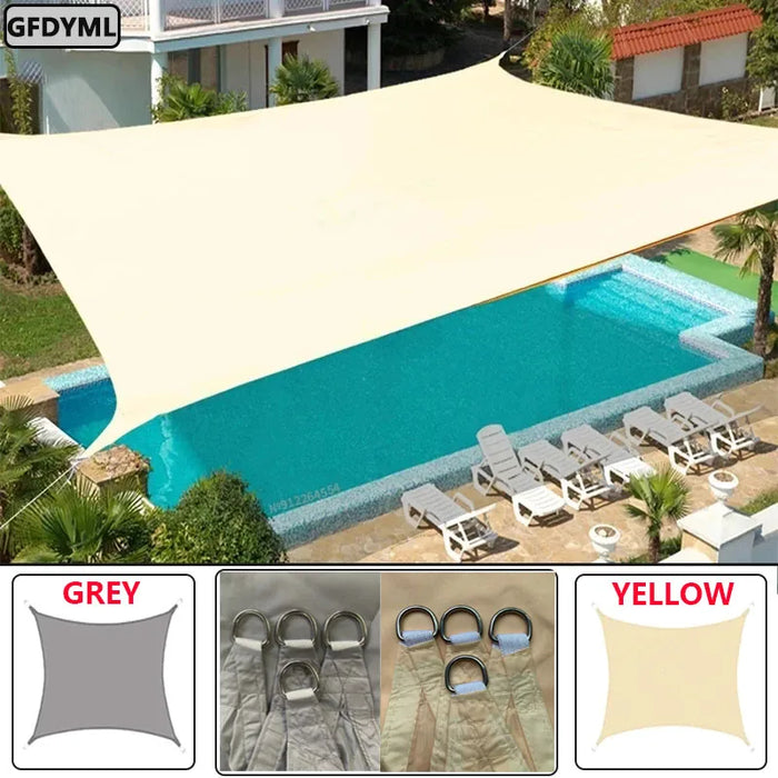 3x5m3x6m4x5m Waterproof Sunshade 300D Shade Protection Shade Sail Awning Camping Shade Cloth Large Outdoor Canopy Garden Yard