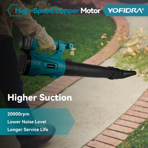 YOFIDRA 2000W Electric Air Blower 6-Speeds Regulation for Makita 18V Battery Leaf Blower Clean Fallen Leaves Dust Snow Tool